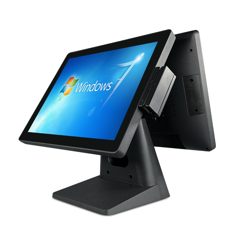 SN-B20 15″ Aluminum Alloy POS Terminal with second display front view