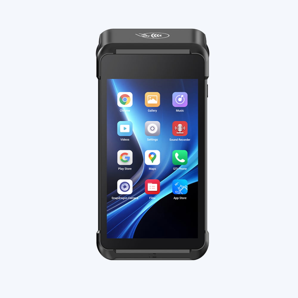 Rugged Android mPOS handheld with built-in printer